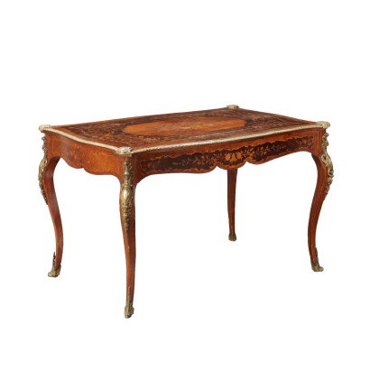 Inlaid Writing Desk Exotic Wood Maple Italy XX Century