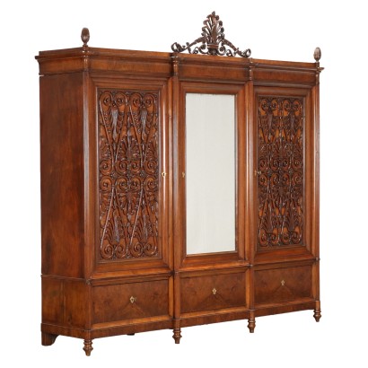 antiques, wardrobe, wardrobe antiques, antique wardrobe, Italian antique wardrobe, antique wardrobe, neoclassical wardrobe, 19th century wardrobe, Carlo X wardrobe