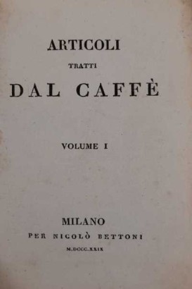 Articoli tratti dal Caffè