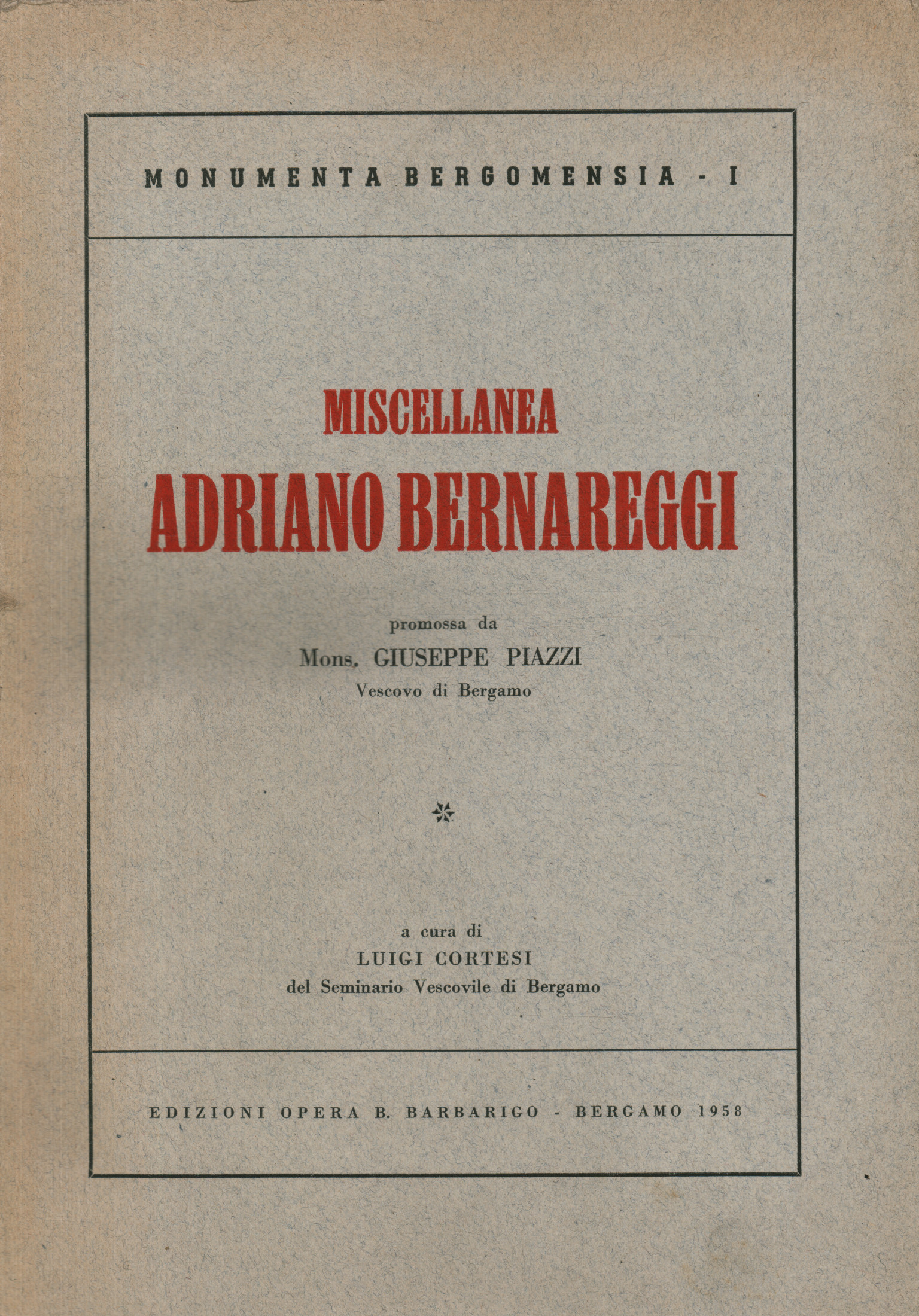 Miscellaneous Adriano Bernareggi