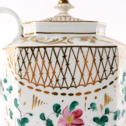 antiquités, céramiques, antiquités en céramique, céramiques anciennes, céramiques italiennes anciennes, céramiques anciennes, céramiques néoclassiques, céramiques du XIXe siècle, Service à thé et café en porcelaine