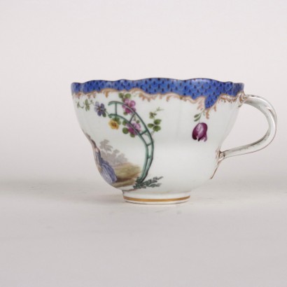 antiquariato, tazza, antiquariato tazza, tazza antica, tazza antica italiana, tazza di antiquariato, tazza neoclassico, tazza del 800,Tazza con Piattino Meissen