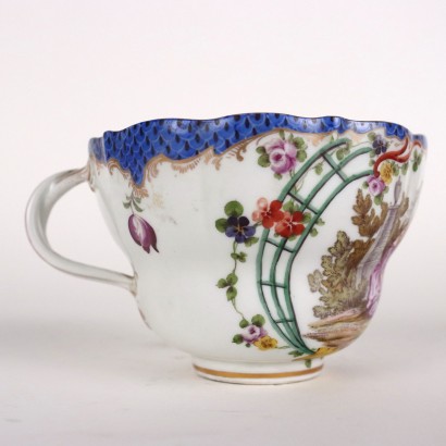 antiquariato, tazza, antiquariato tazza, tazza antica, tazza antica italiana, tazza di antiquariato, tazza neoclassico, tazza del 800,Tazza con Piattino Meissen