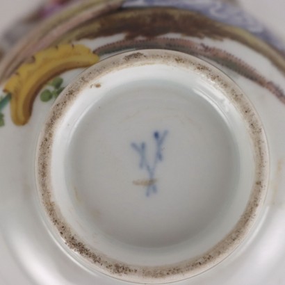 antiquariato, tazza, antiquariato tazza, tazza antica, tazza antica italiana, tazza di antiquariato, tazza neoclassico, tazza del 800,Tazza con Piattino Meissen