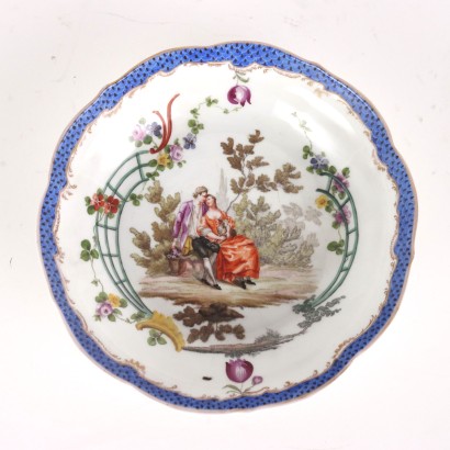 antiquariato, tazza, antiquariato tazza, tazza antica, tazza antica italiana, tazza di antiquariato, tazza neoclassico, tazza del 800,Tazza con Piattino Meissen