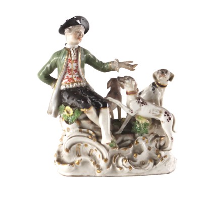 Sculpture Porcelaine Meissen Jeune Courtisan Allemagne '800 Céramiques