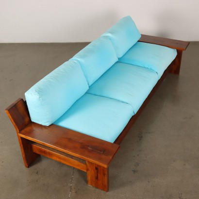 Sofa Plinio Design 3 Sitze Italien 1980er Jahre Eiche Polsterung