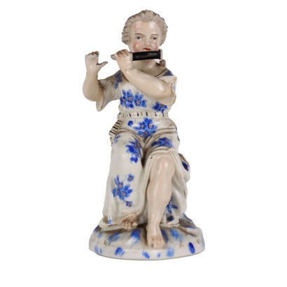 antiques, ceramic sculpture, ceramic sculpture antiques, ancient ceramic sculpture, ancient Italian ceramic sculpture, antique ceramic sculpture, neoclassical ceramic sculpture, 19th century ceramic sculpture, Porcelain Young Flute Player