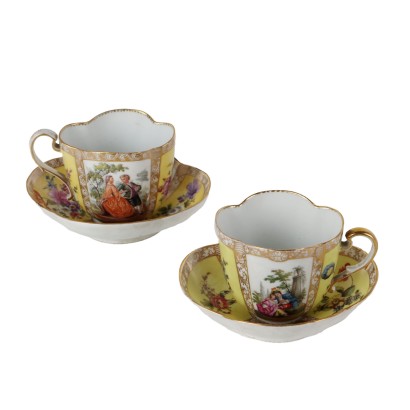 Due Tazze in Porcellana di Meissen Augustus Rex
