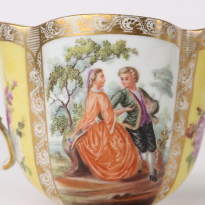 antiquariato, tazza, antiquariato tazza, tazza antica, tazza antica italiana, tazza di antiquariato, tazza neoclassico, tazza del 800,Due Tazze in Porcellana di Meissen Aug