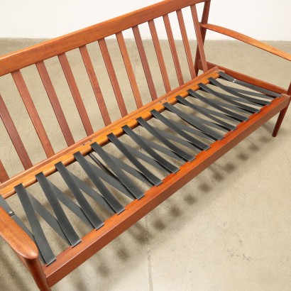 Grete Jalk Sofa Paul Jeppesen Fabric and Teak Denmark 1960s