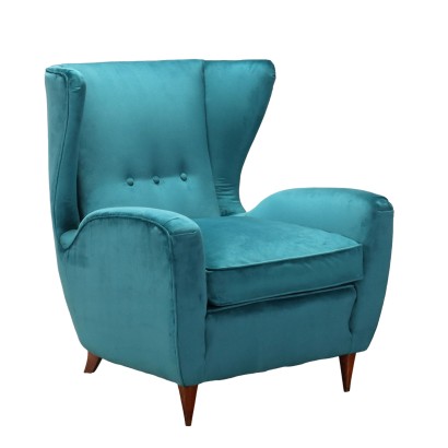 Fauteuil Design Bergère Italie Années 50 Rembourrage Ressorts Oreiller