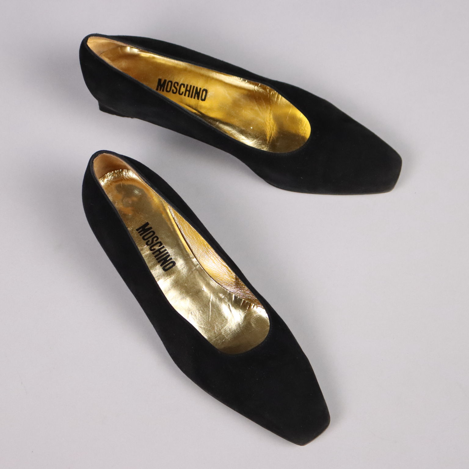 Moschino Decollete Vintage Nere Misura 37 Pelle scamosciata Tacco 3cm