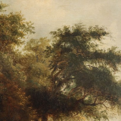 Antikes Gemälde Landschaft \'700 Ölgemälde auf Leinwand Bild mit Rahmen