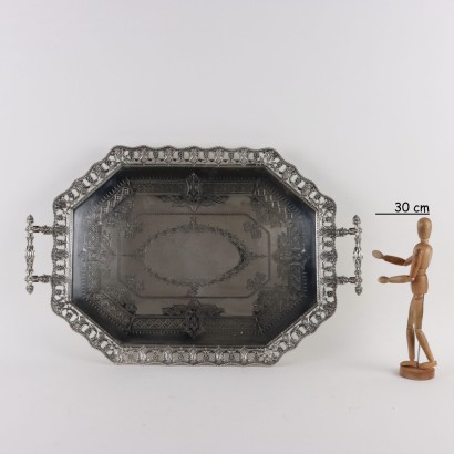 antiquariato, vassoio, antiquariato vassoi, vassoio antico, vassoio antico italiano, vassoio di antiquariato, vassoio neoclassico, vassoio del 800,Vassoio in Argento Gioielleria West &