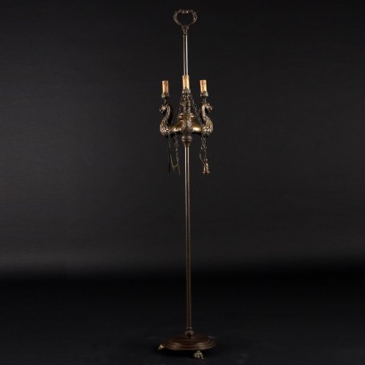 Lampadaire Ancienne en Style Renaissance italie '900 Bronze