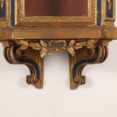 Antike Neoklassische Vitrine Bemaltes Holz Italien \'800