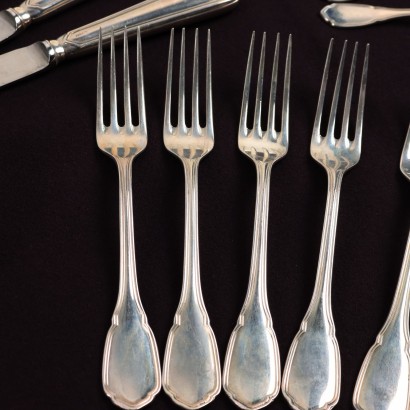 Ancient Silver Cutlery Set R. Greggio Padua \'900 12 Cutleries