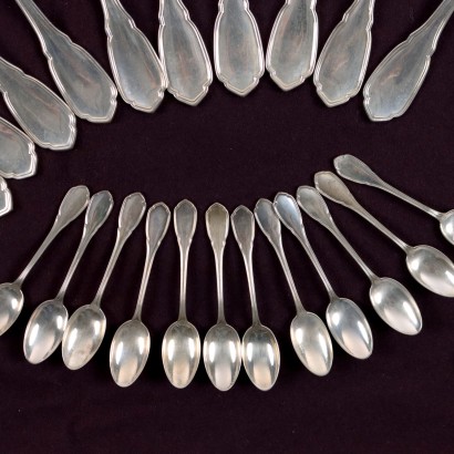 Ancient Silver Cutlery Set R. Greggio Padua \'900 12 Cutleries