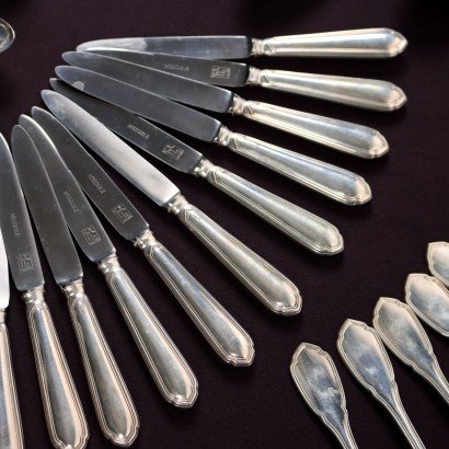 Ancient Silver Cutlery Set R. Greggio Padua \'900 12 Cutleries