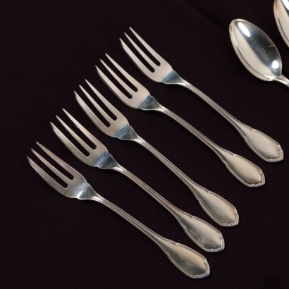 Ancient Silver Cutlery Set R. Greggio Padua \'900 12 Cutleries