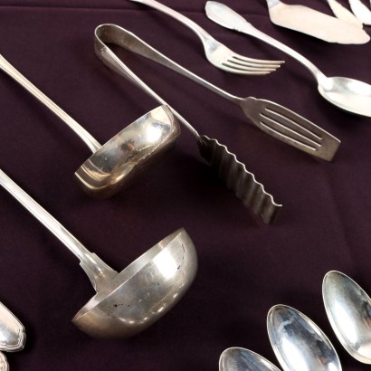 Ancient Silver Cutlery Set R. Greggio Padua \'900 12 Cutleries