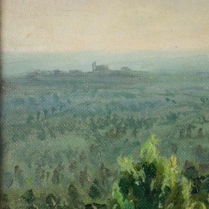 arte, arte italiana, pittura novecento italiana,Dipinto con Paesaggio di Vittorio Bonatt,Colline bresciane,Vittorio Bonatti,Vittorio Bonatti