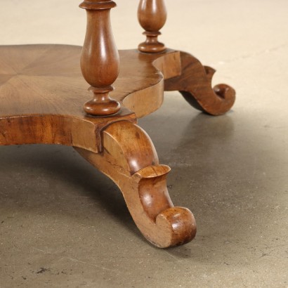 Table Ronde Ancienne Louis Philippe Noyer Italie \'800 Pieds en Bruyère