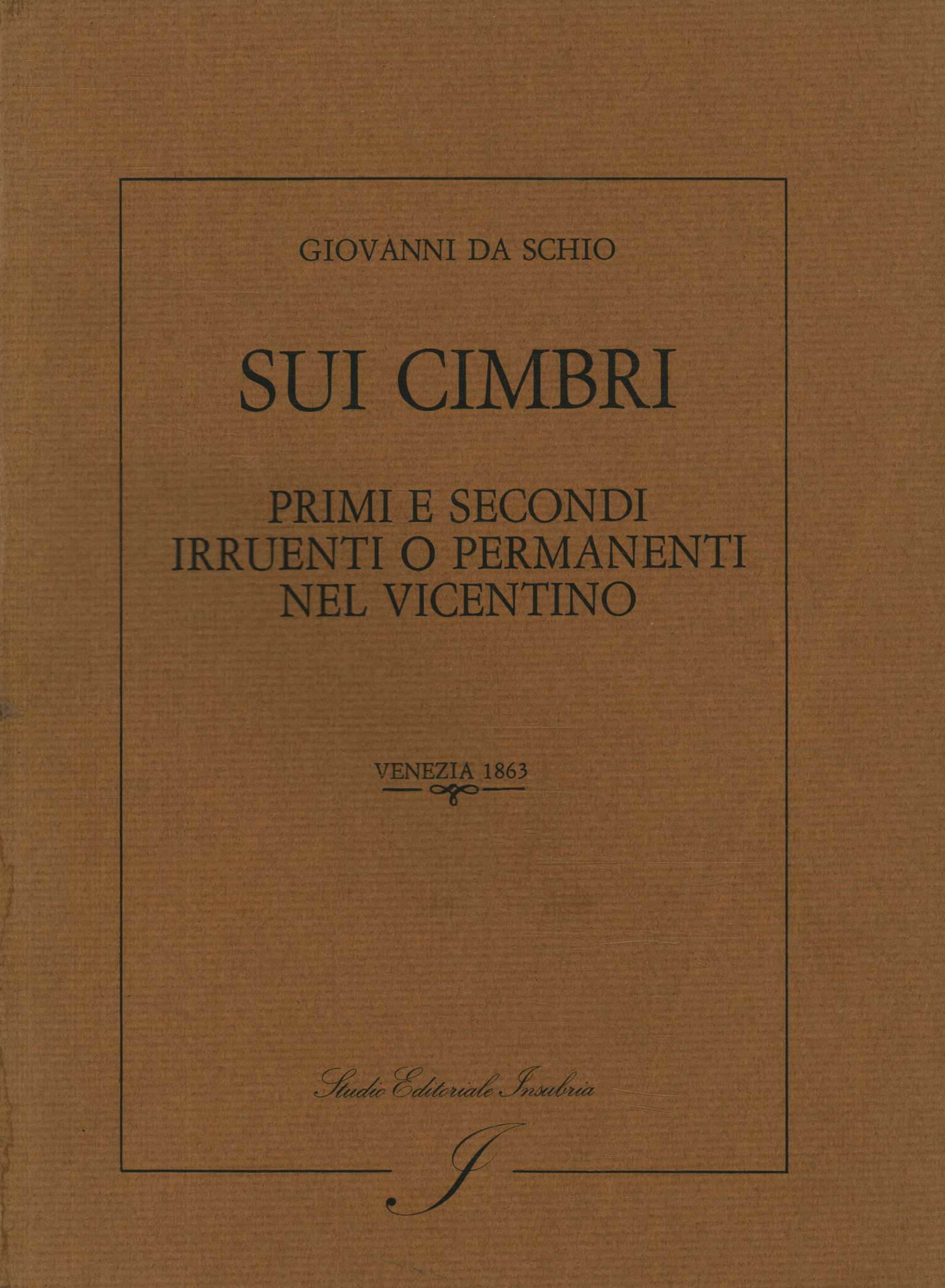 Sui cimbri primi e secondi irruenti o%,Sui cimbri primi e secondi irruenti o%