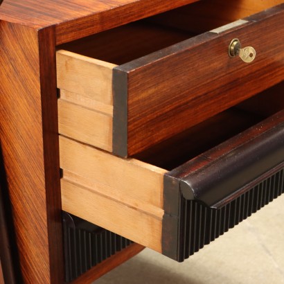 Writing Desk Exotic Wood Italy 1950s