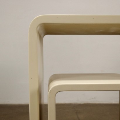 Bureau Vintage avec Tabouret Italie Années 60-70 Bois Laqué et Courbé