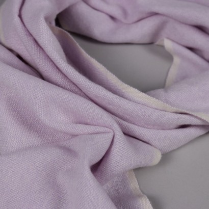 Écharpe Malo Second Hand Cashmere Lilas Florence Bordures Blanches