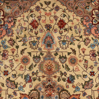 Tapis Vintage Tabriz Inde 287x190 cm Coton Laine Noeud Gros