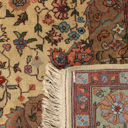 Tapis Vintage Tabriz Inde 287x190 cm Coton Laine Noeud Gros