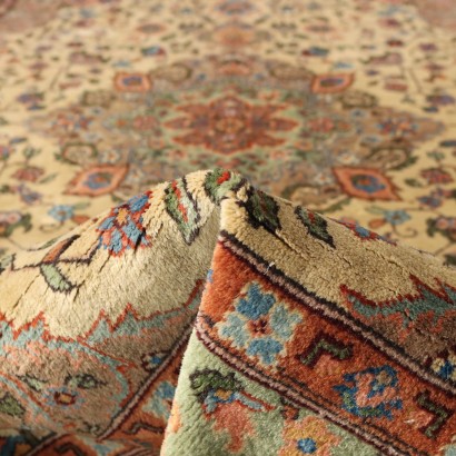 Vintage Tabriz Carpet India 113x75 In Cotton Wool Big Knot