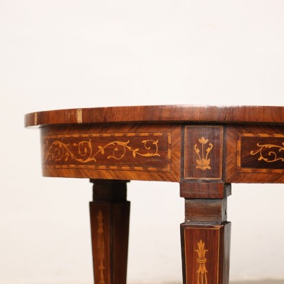 Ancient Table Neoclassical Italy \'900 Walnut Burl Veneer