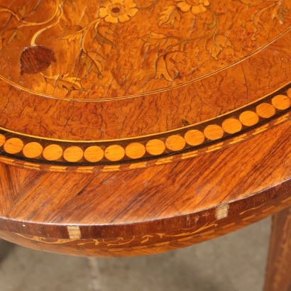 Ancient Table Neoclassical Italy \'900 Walnut Burl Veneer