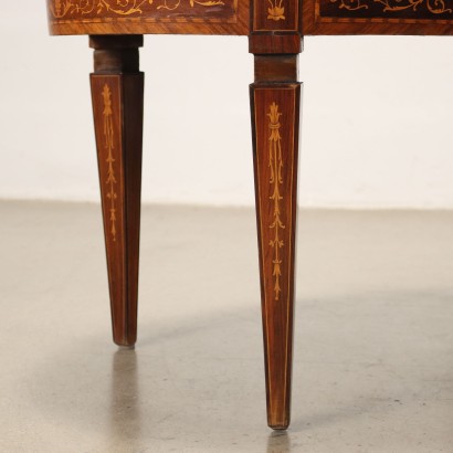 Table Basse Ancienne Néoclassique \'900 Noyer Plaquée en Loupe