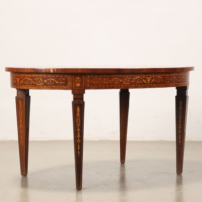 Ancient Table Neoclassical Italy \'900 Walnut Burl Veneer