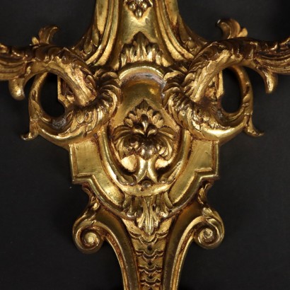 Ancient Neoclassical Wall Lamps Italy \'900 Gilded Bronze Decorations