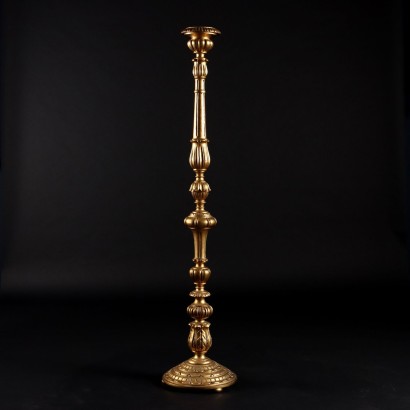 Ancient Neoclassic Candle Holder Italy '900 Candle Holder Wood