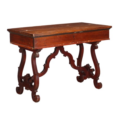 Ancient Writing Desk San Filippo '700 Walnut Openable Top Wood