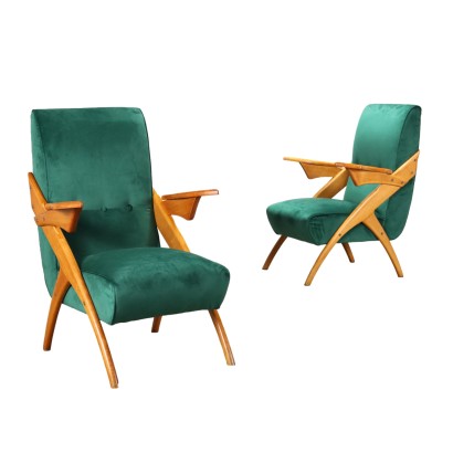 Pair of Armchairs Beech Argentina 1950s