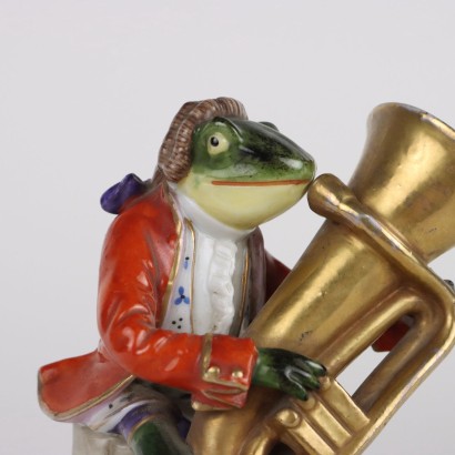 Sculpture Ancienne Porcelaine Sitzendorf Grenouille Allemagne \'800