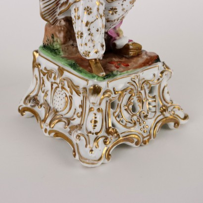 Porte-Parfum Ancien Porcelaine France \'800 Doré Figurines Orientales