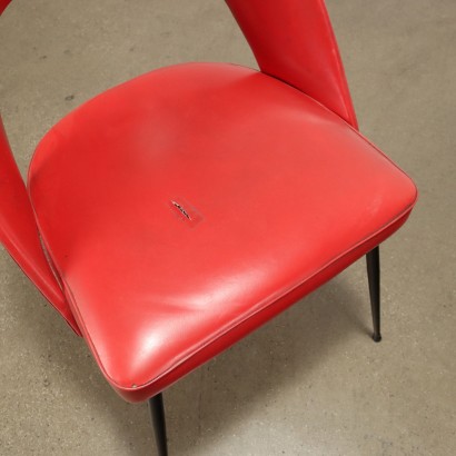 Vintage Stühlen der 1950er Jahre Gepolsterte Sitze Schaum Metall