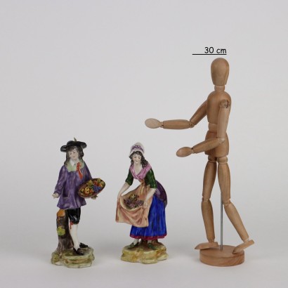 Ancient Figurines Multicolored Porcelain France \'800 Ancient Ceramics
