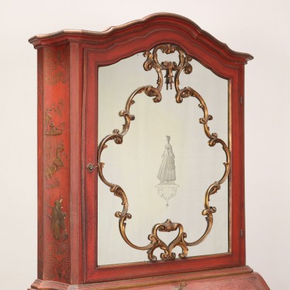 Trumeau Ancien Style Chinoiserie Italie \'900 Miroir Abattant
