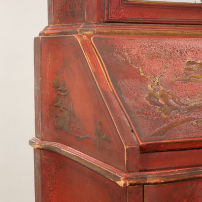 Trumeau Ancien Style Chinoiserie Italie \'900 Miroir Abattant