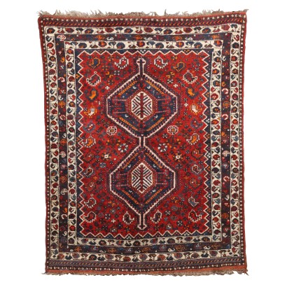 Vintage Shiraz Teppich Iran 204x157 cm Wolle Großer Knoten